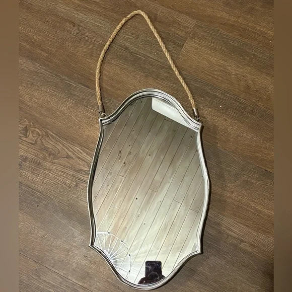Silver Rope Hanging Mirror - Picture 2 of 5